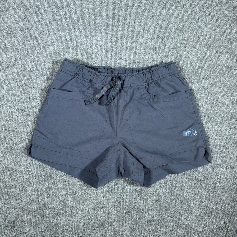 REI Co-Op Outdoor Active Shorts Girls Medium Gray Drawstring